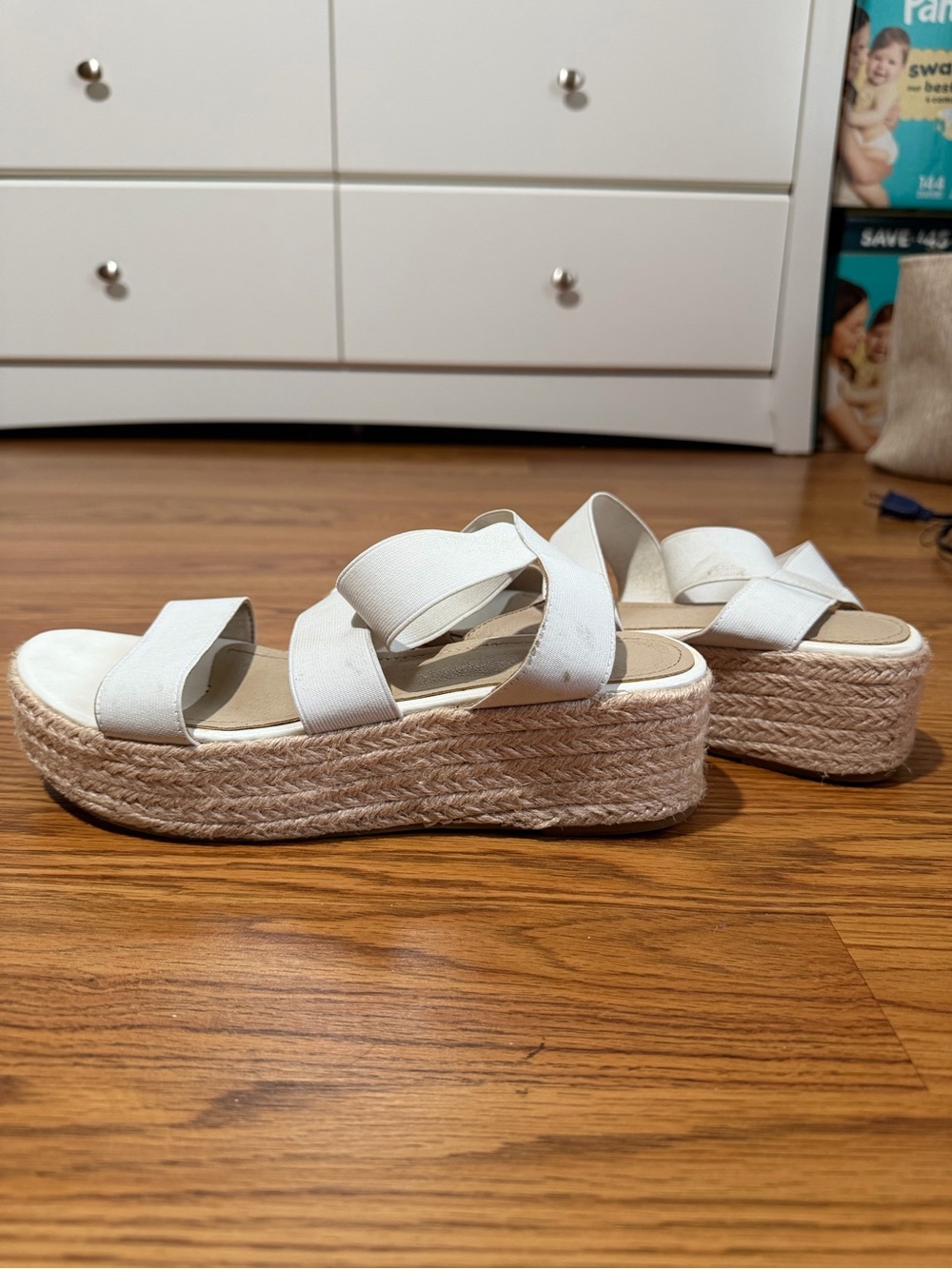 Women’s White Espadrille Platform Sandals